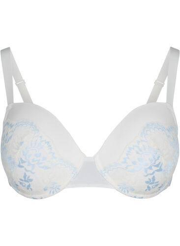 BH med bøyle og blonder, Tofu w. blue, Packshot image number 0