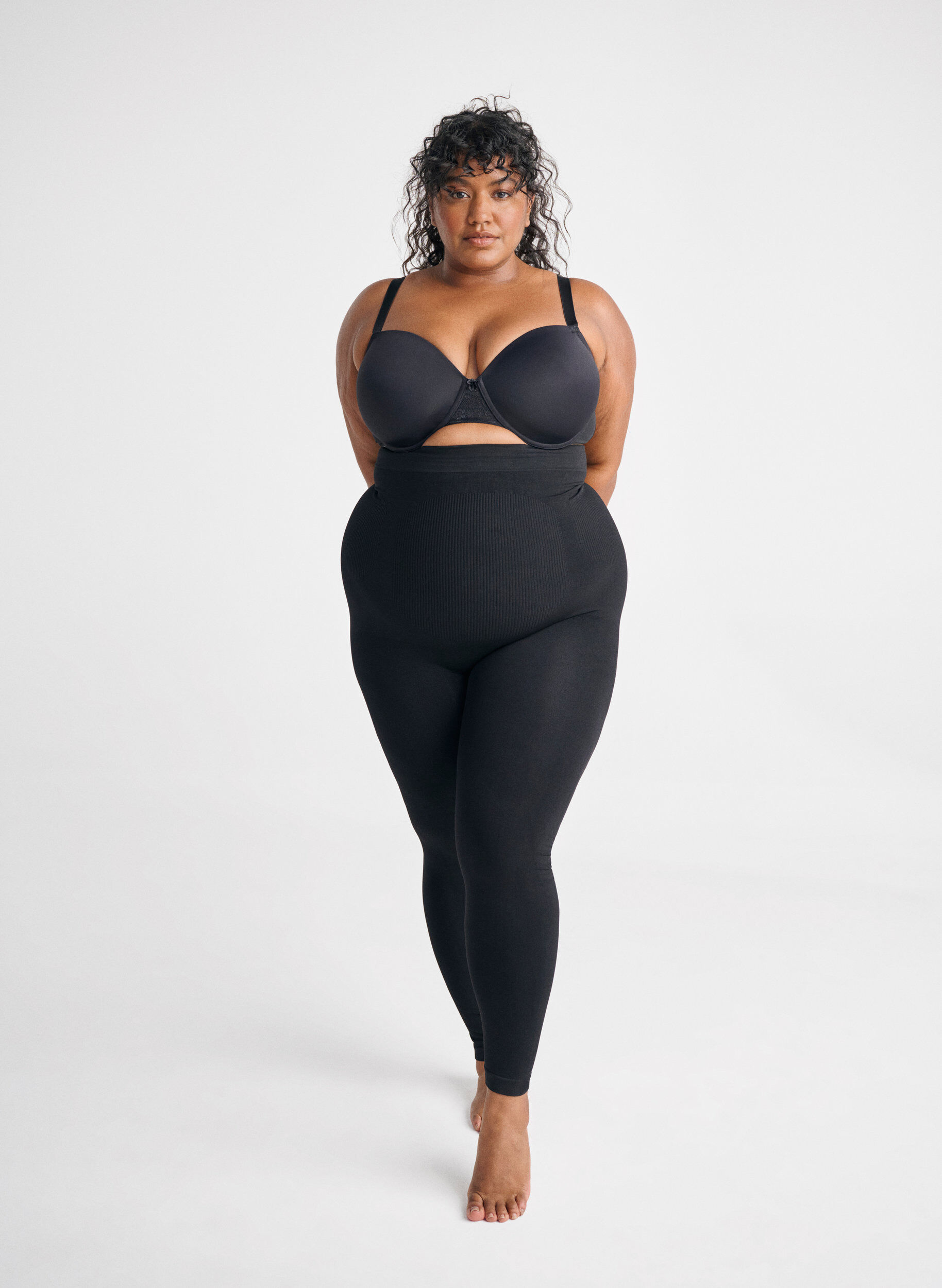 Zizzi Shapewear leggings med h&oslash;yt liv, Svart, Image image number 0