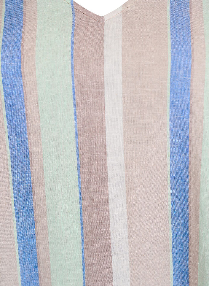 Kort kjole i lin og viskose med 3/4 ermer, Blå, Packshot image number 2