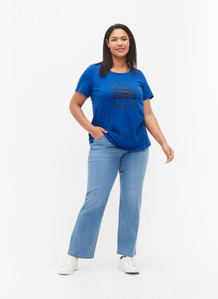 Gemma-jeans med høyt liv og normal passform, Light blue, Model image number 0