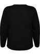 Finstrikket cardigan med dekorative knapper, Svart, Packshot image number 1