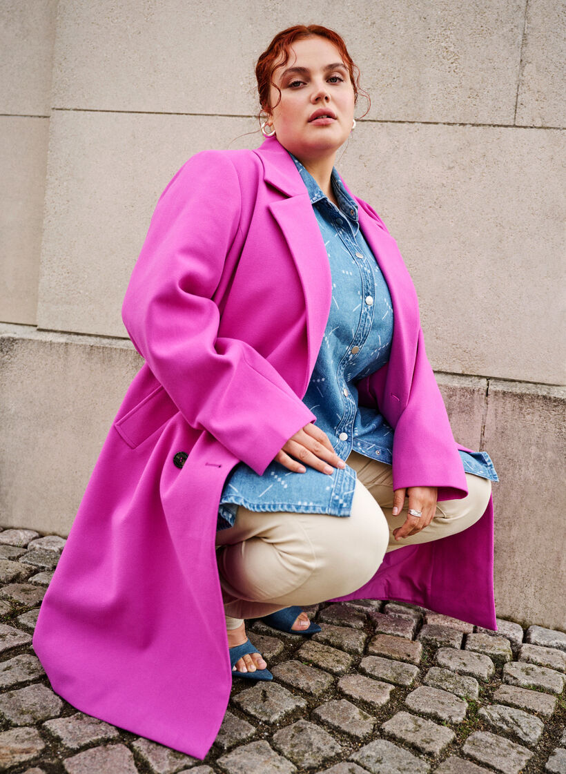 Kåpe med dobbelspent knappelukking, Purple Orchid, Image image number 0