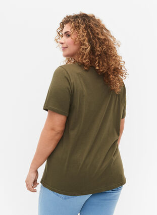 T-skjorte med glittermønster i bomull, Ivy G. Shimmer Face, Model image number 1