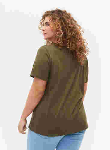 T-skjorte med glittermønster i bomull, Ivy G. Shimmer Face, Model image number 1