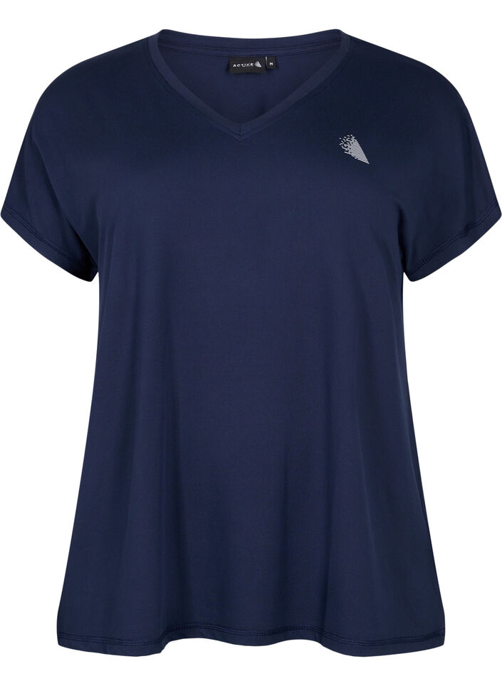 Kortermet T-skjorte til trening med V-hals, Night Sky, Packshot image number 0