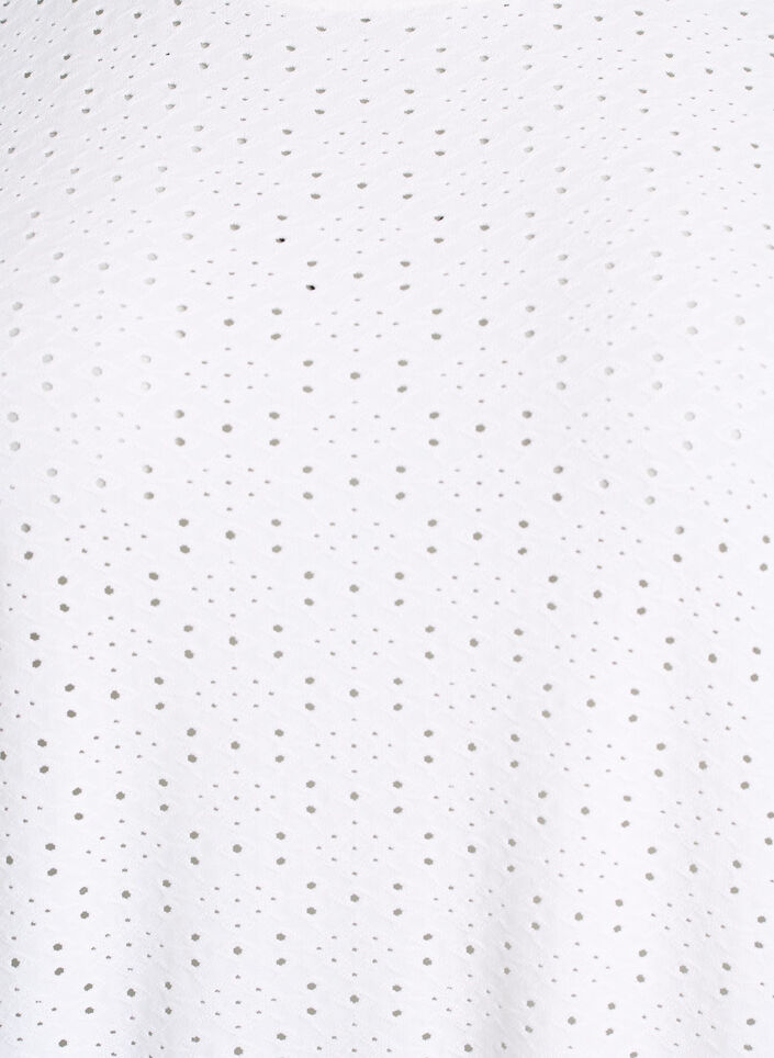 Bluse med hullbroderi og ballongeffekt, Hvit, Packshot image number 2