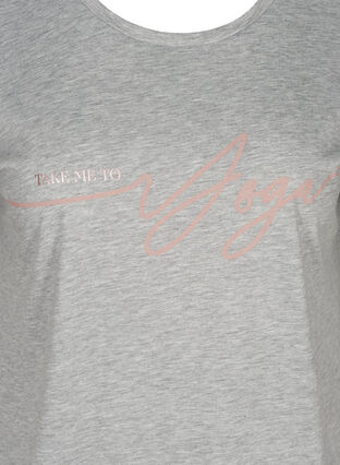 T-skjorte til trening med trykk foran, Light Grey Melange, Packshot image number 2