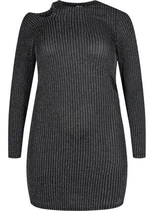 Kjole med lange ermer og glitter, B.w. Silver Stripes, Packshot image number 0