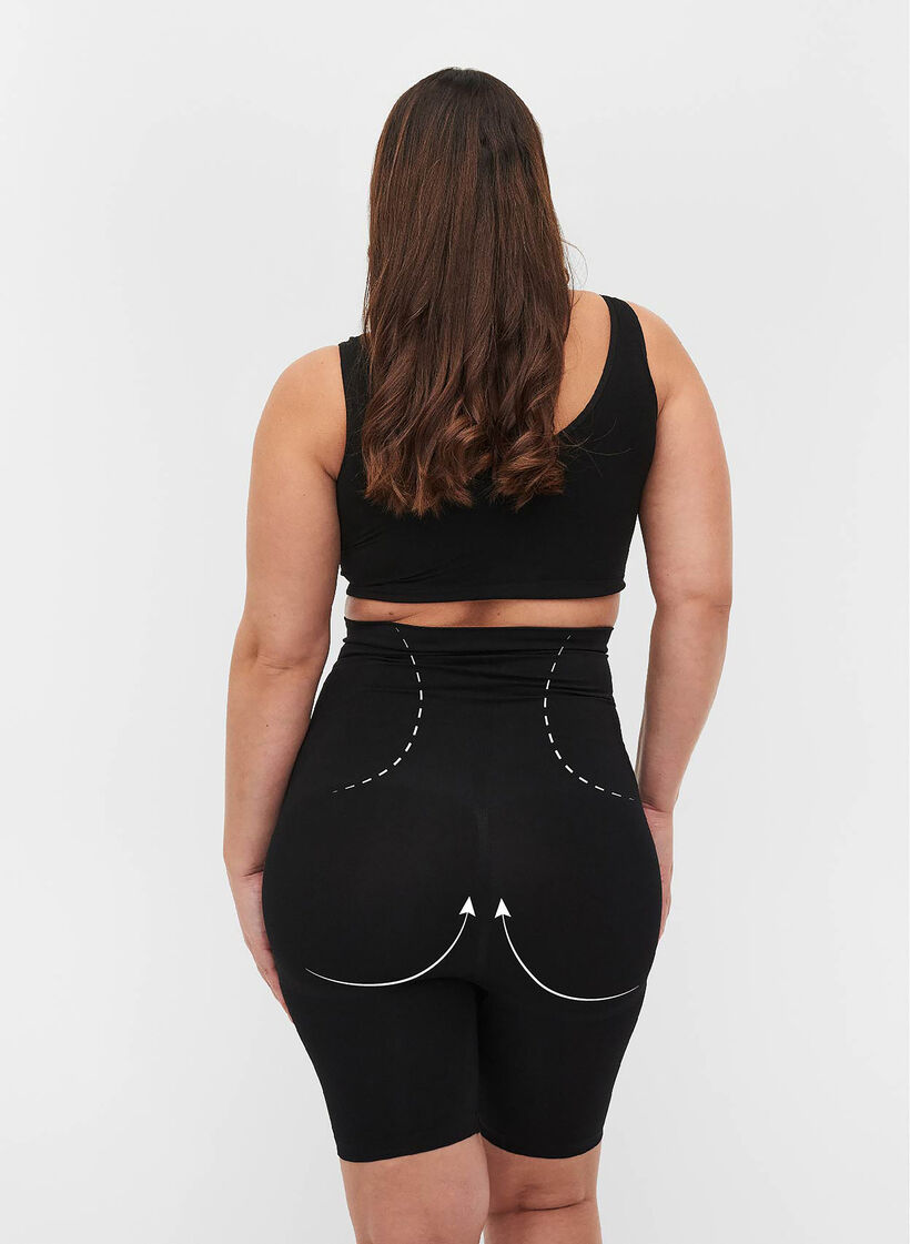 Shapewear shorts med høyt liv, Black, Model