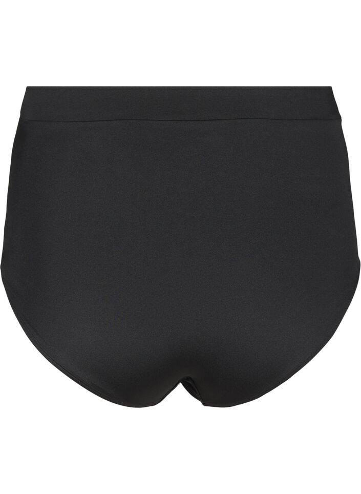 Høymidje bikinitruse med rynker, Black, Packshot