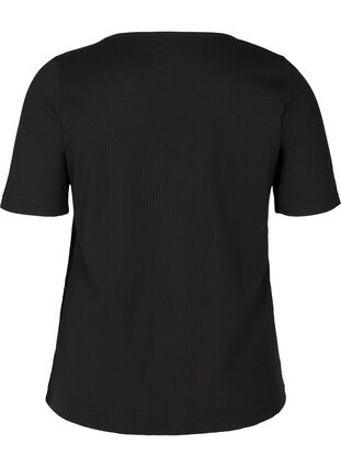 T-skjorte med knapper, Black, Packshot image number 1