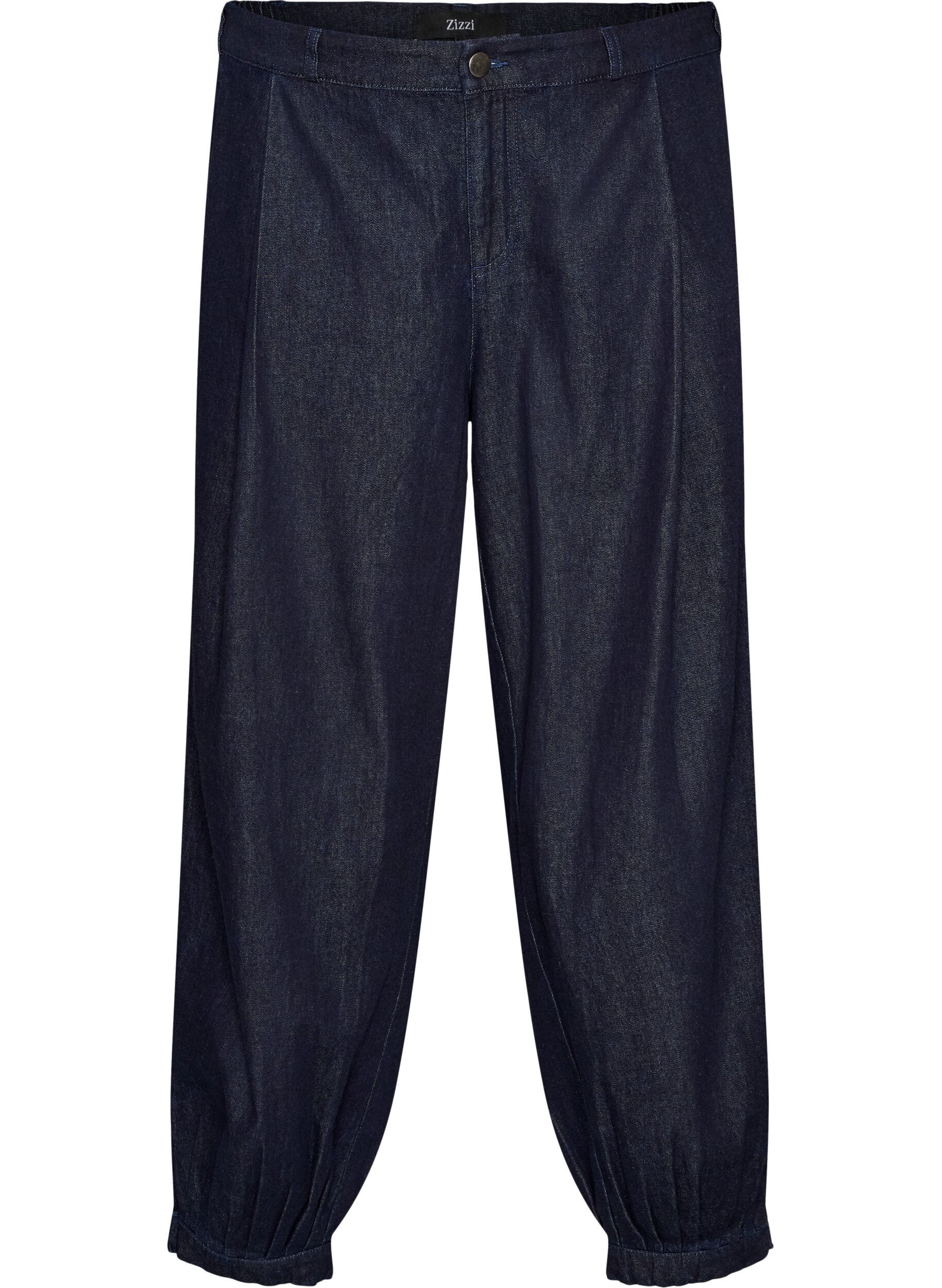 ZizziH&oslash;y midje ballongjeans, Bl&aring;, Packshot image number 0