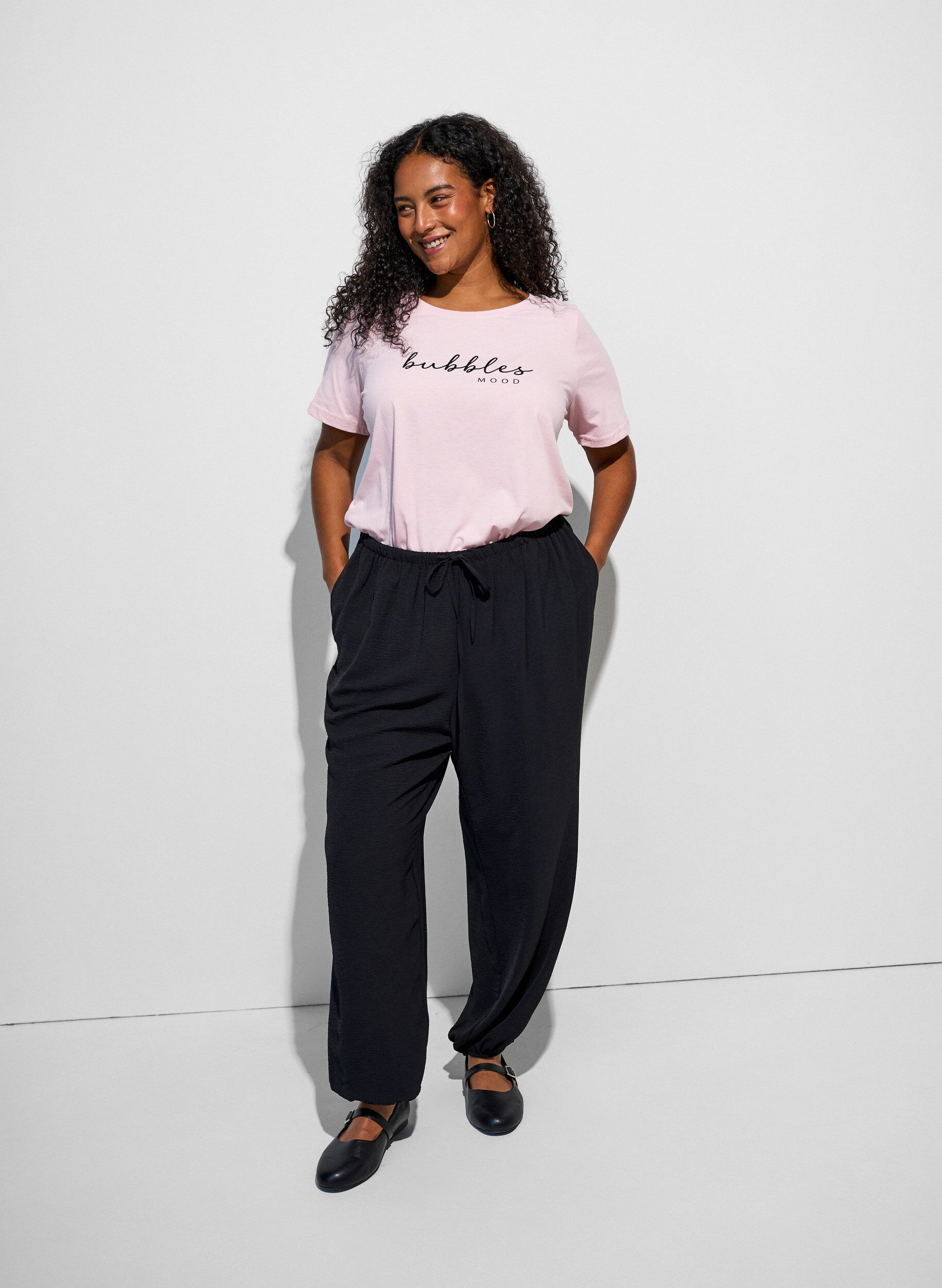 ZizziT-skjorte med trykk, Rosa, Model image number 1