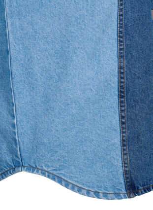 Zizzi Colorblock dongerijakke, Light Blue Denim, Packshot image number 3