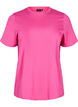 Basic T-skjorte i bomull med rund hals, Rosa, Packshot image number 0