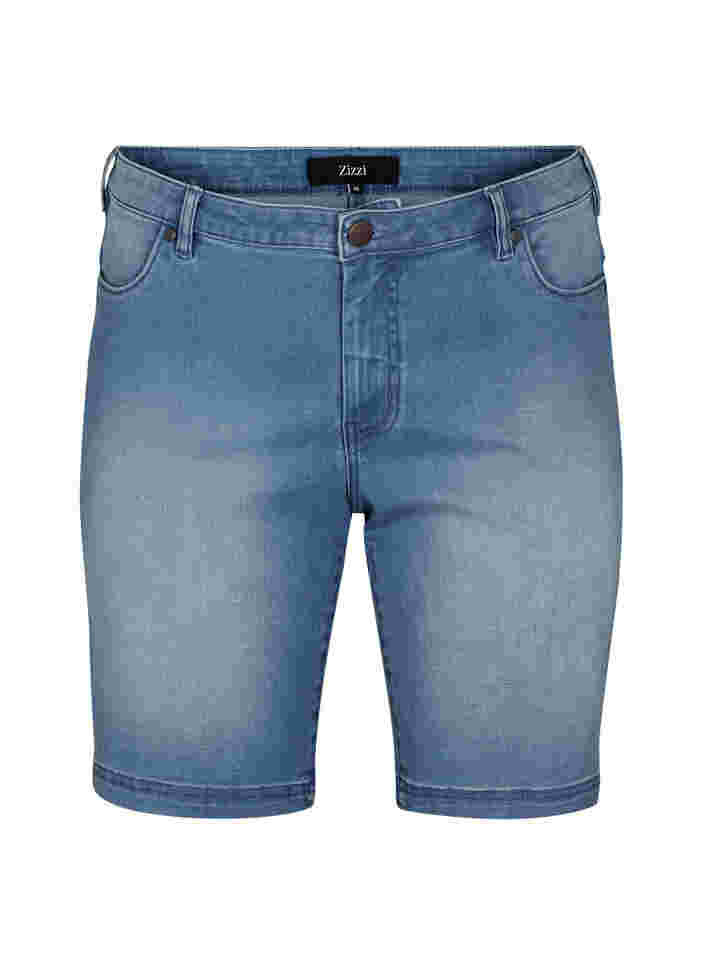 Slim fit Emily shorts med normal midje, Light blue denim, Packshot image number 0