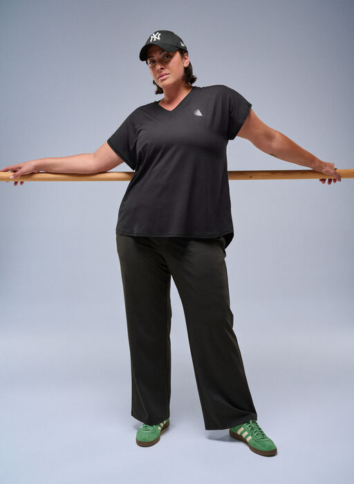 Trendy treningsbukser med en lett utsving, Svart Trendy treningsbukser med en lett utsving