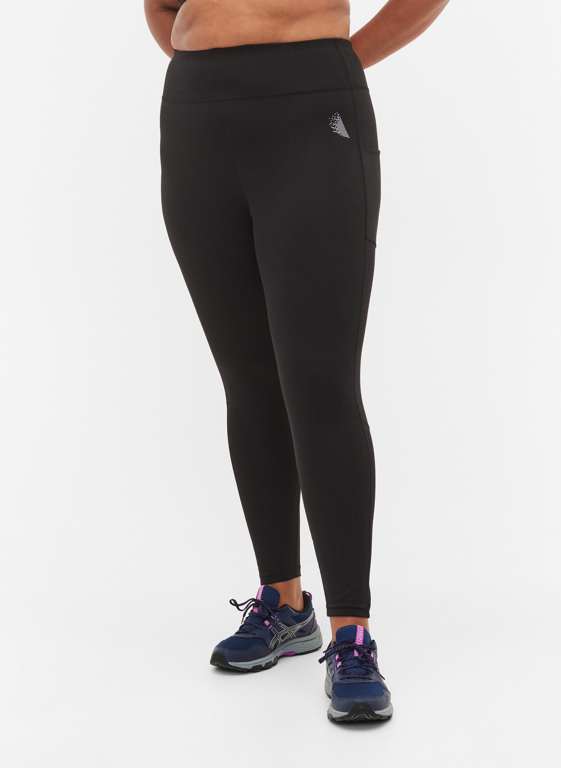 Zizzi CORE, POCKET TIGHTS - Treningstights med sidelomme, Black, Model image number 3