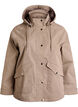 Kort v&aring;rjakke med avtagbar hette, Beige, Packshot image number 0
