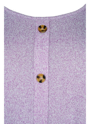 Bluse med knapper og 3/4-ermer, Royal Lilac Melange, Packshot image number 2