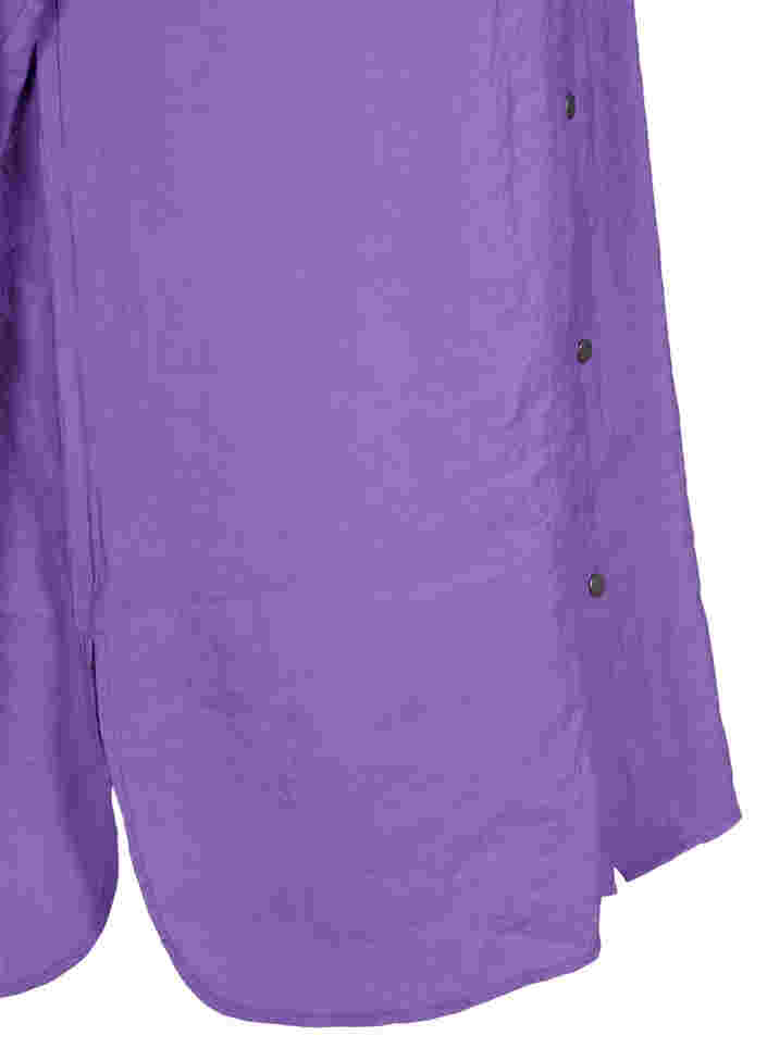 Lang viskoseskjorte med knapper, Royal Lilac, Packshot image number 3