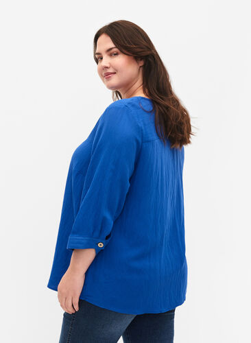 Bluse i viskose med knapper og V-hals, Surf the web, Model image number 1