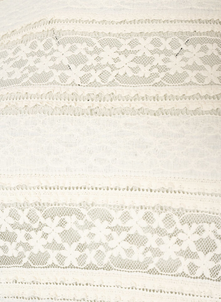 Bluse med blonder og lange ermer, Vanilje, Packshot image number 2