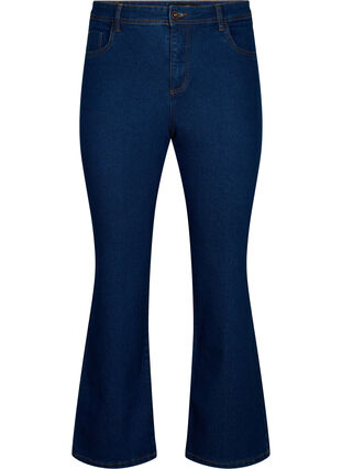 FLASH - Høytlivs jeans med bootcut, Blue denim, Packshot image number 0