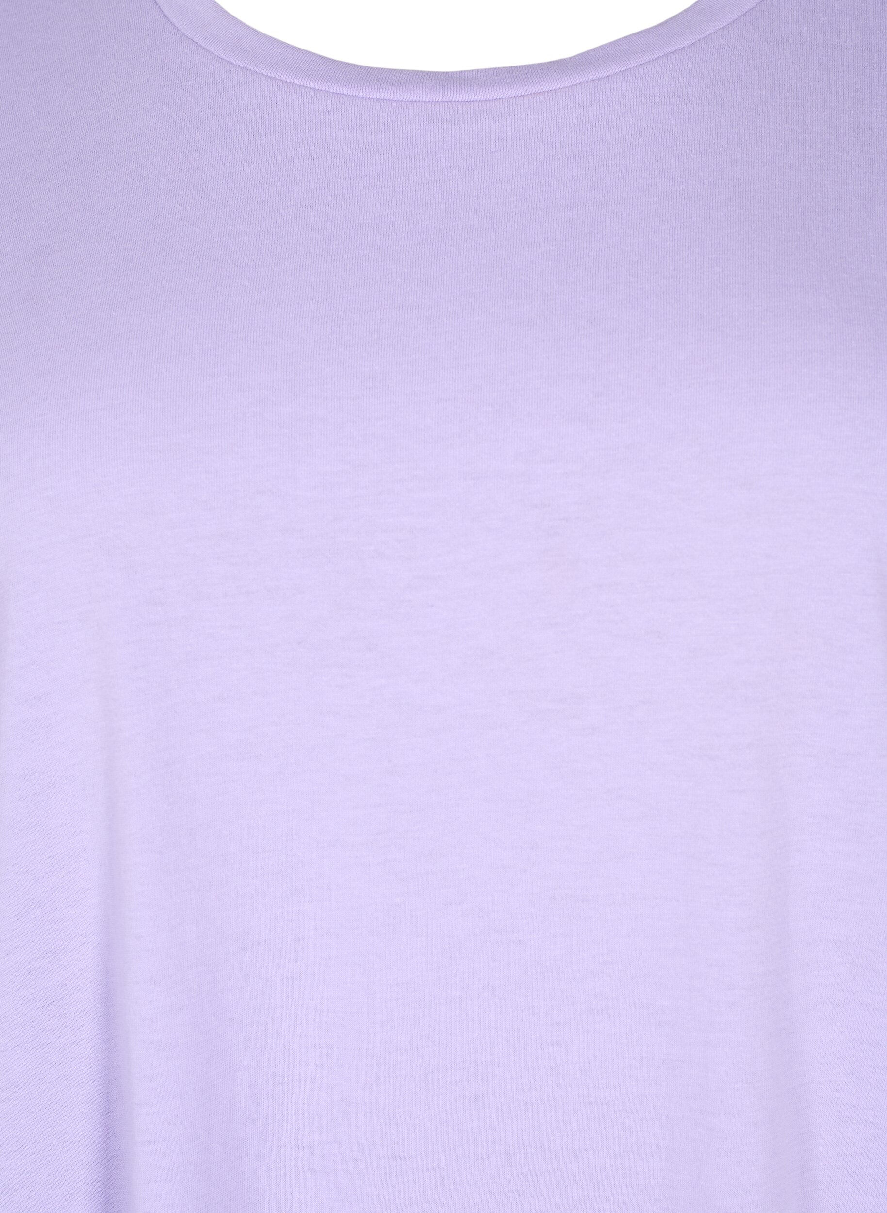 ZizziKortermet T-skjorte i bomullsblanding, Lilla, Packshot image number 2