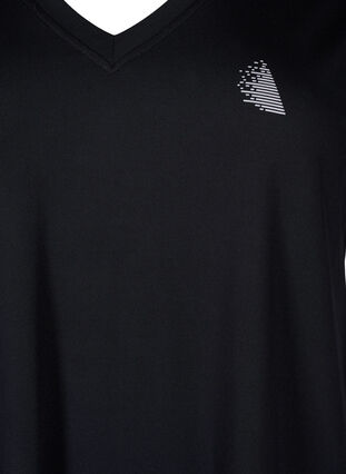 Løstsittende trenings-t-skjorte med v-hals, Black, Packshot image number 2