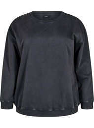 Løs genser med vasket look, Grey Washed