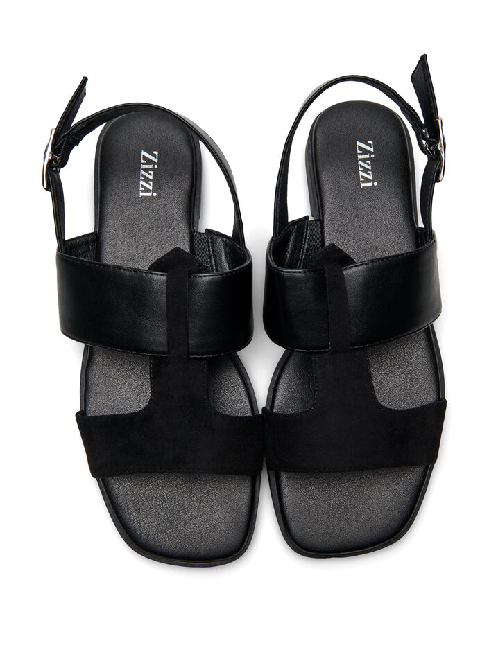 Wide fit - Sandaler med brede stropper, Black, Packshot