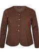 Figurn&aelig;r jerseycardigan med dekorative knapper, Brun, Packshot image number 0