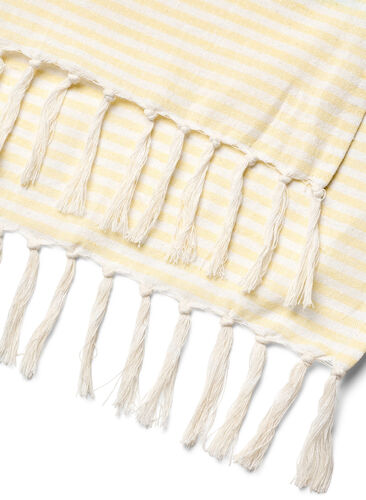 Stripete hammam håndkle med frynser, Brook Green Comb, Packshot image number 3