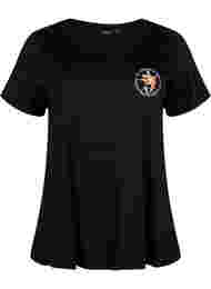 T-skjorte i bomull med trykk foran, Black W. Chest print