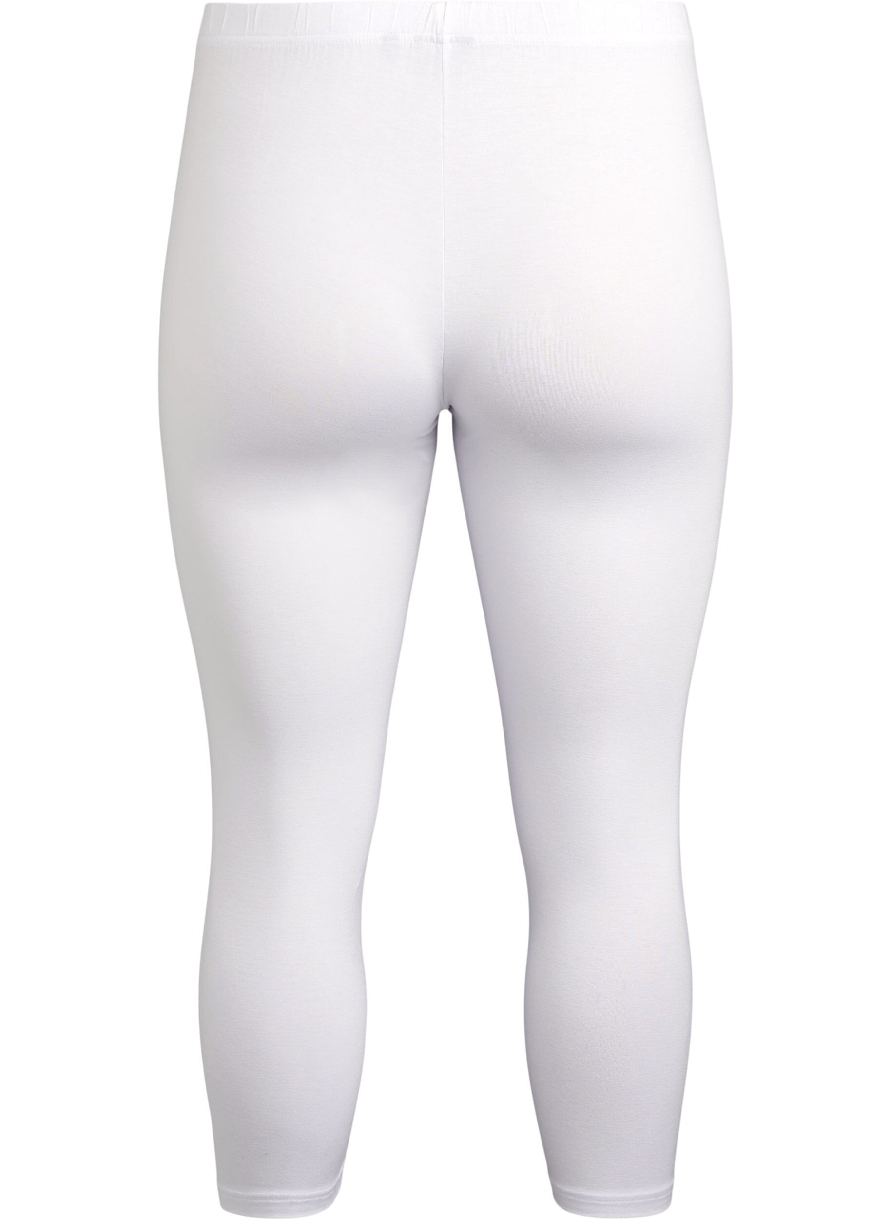 ZizziBasisleggings i viskose med 3/4-lengde, Hvit, Packshot image number 1