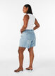 Denimskorts med omslagseffekt og h&oslash;y midje, Bl&aring;, Model image number 2