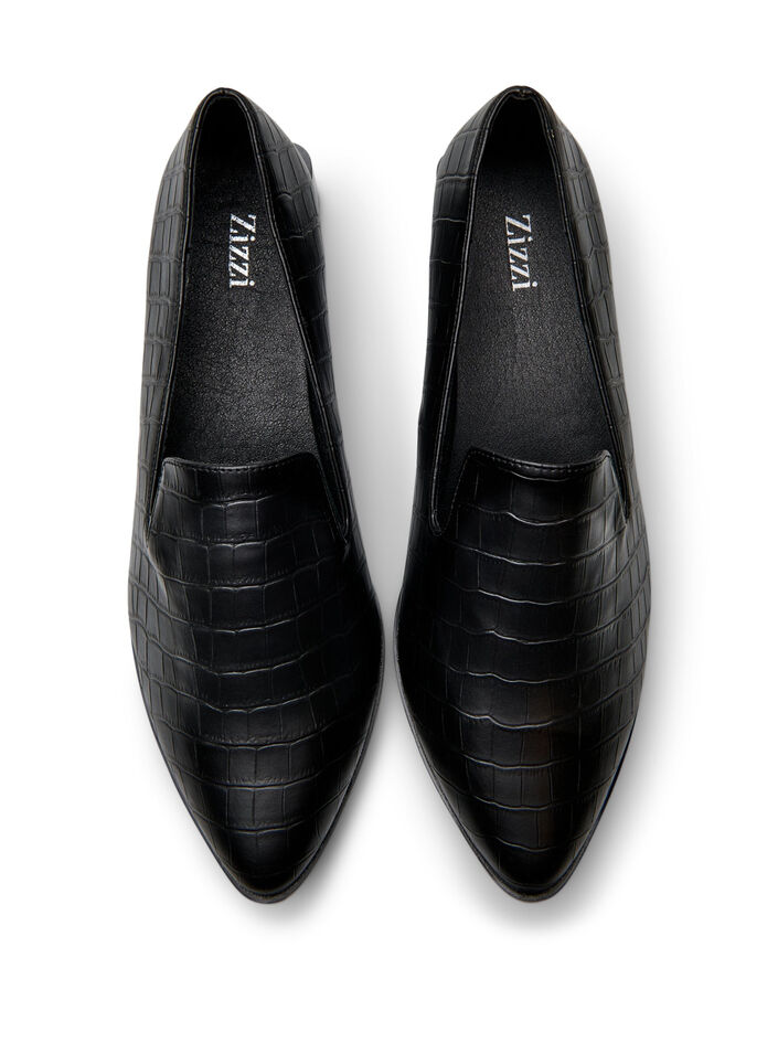 Wide fit - Loafers med glitter, Svart, Packshot image number 2