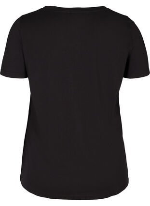 T-skjorte i bomull med print, Black, Packshot image number 1