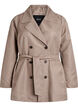 Kort trenchcoat med belte, Grå, Packshot image number 0