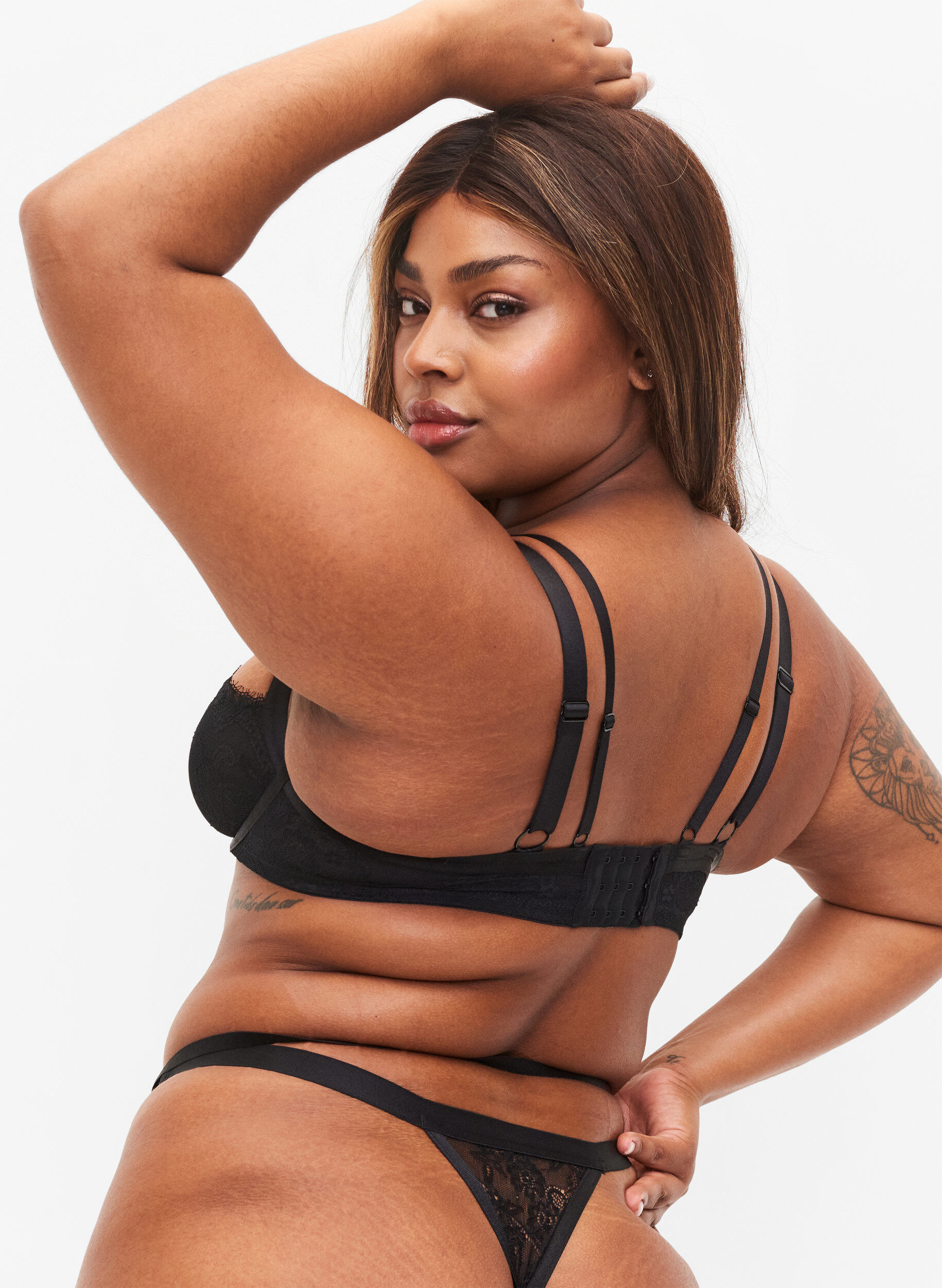 Zizzi B&oslash;yle-BH med string, Black, Model image number 1