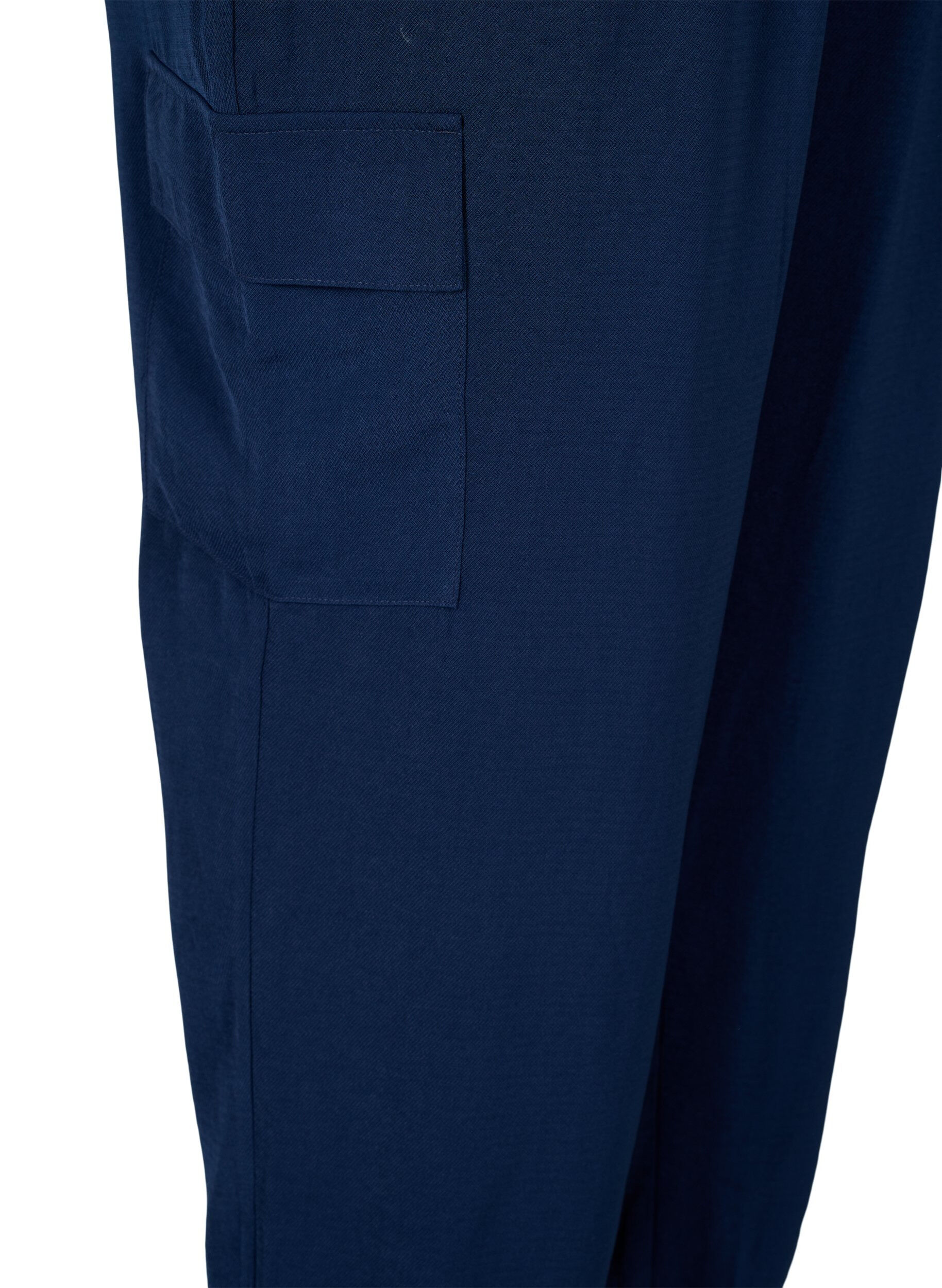 Zizzi Bukse med cargo-lommer, Navy Blazer, Packshot image number 3