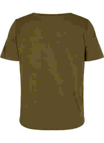 T-skjorte med glittermønster i bomull, Ivy G. Shimmer Face, Packshot image number 1