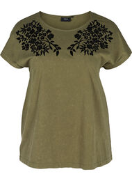T-skjorte i bomull med mønster, Ivy Green