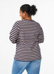 Stripete bluse med lange ermer, Beige, Model image number 2