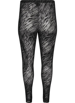 Mønstrete leggings i mesh, Black Tiger AOP, Packshot image number 1