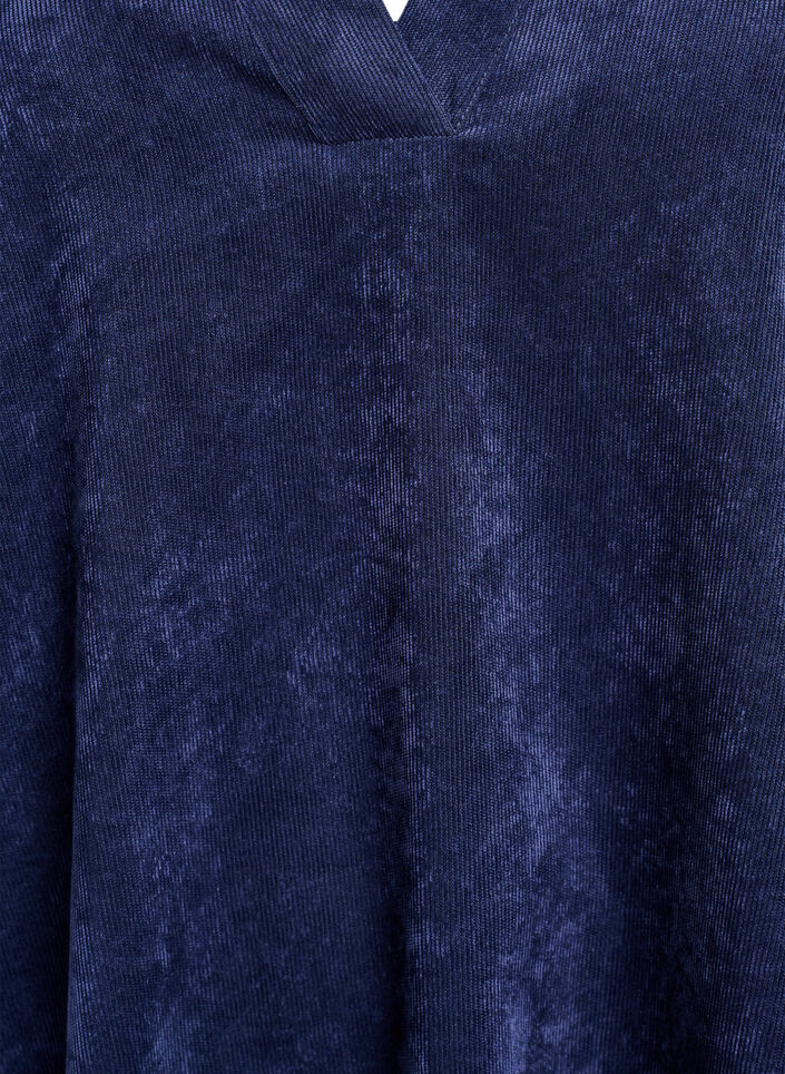 Kort fløyelskjole med lange ermer, Peacoat, Packshot