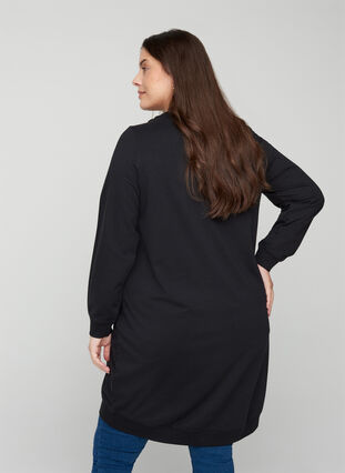 Kjole med lange ermer, Black, Model image number 1