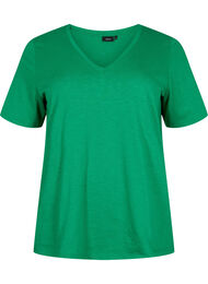 Kortermet basic T-skjorte med V-hals, Jolly Green