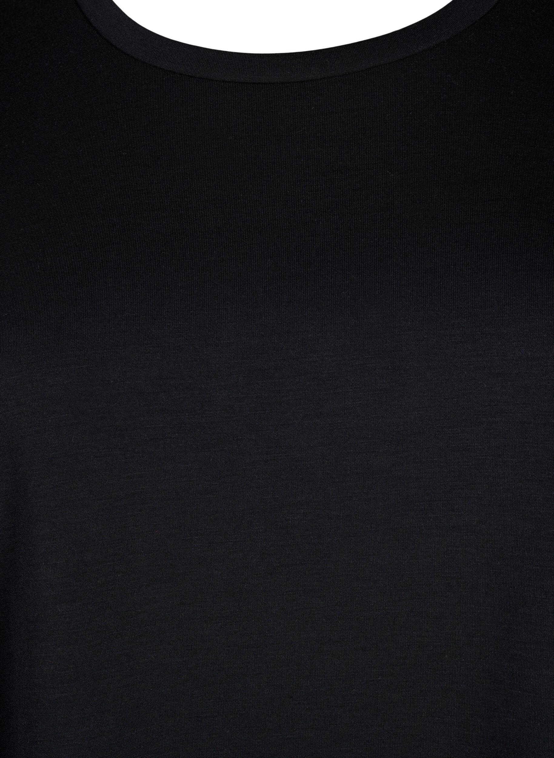 Zizzi T-skjorte i modal blanding, Svart, Packshot image number 2